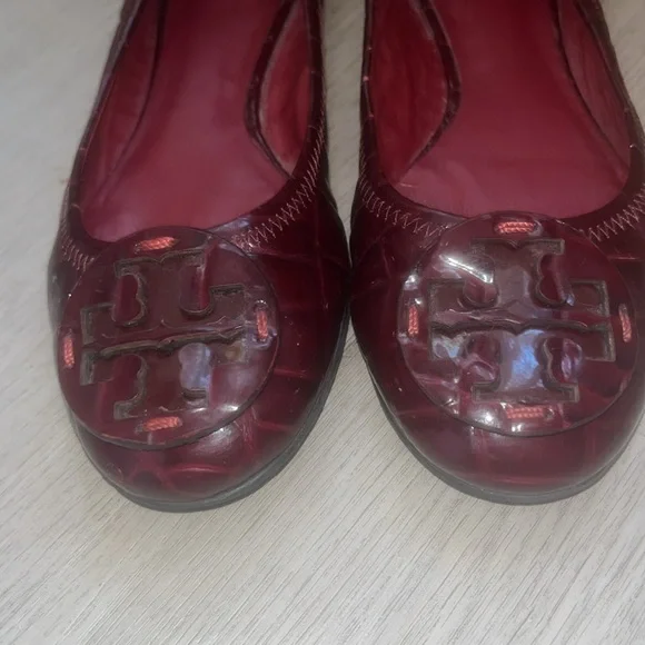 Tory Burch Burgundy Ballet Flats - Picture 5 of 15